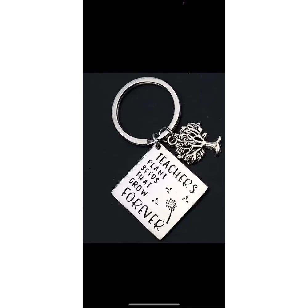 Teacher Keychain Gift Teachers Plant Seeds That Grow Forever Tree Charm